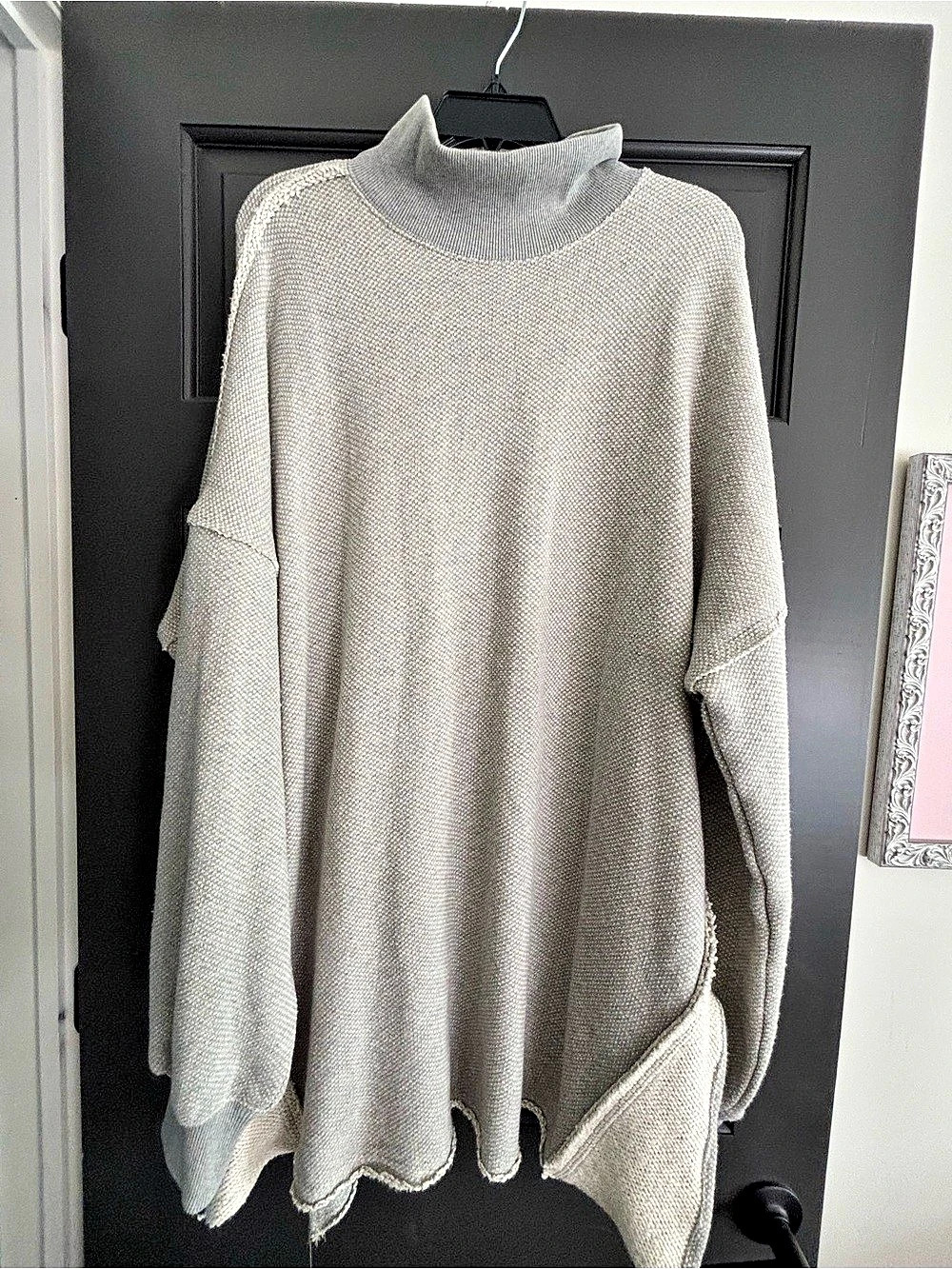 We The Free Oversized Turtleneck Sweater in Gray Size Large